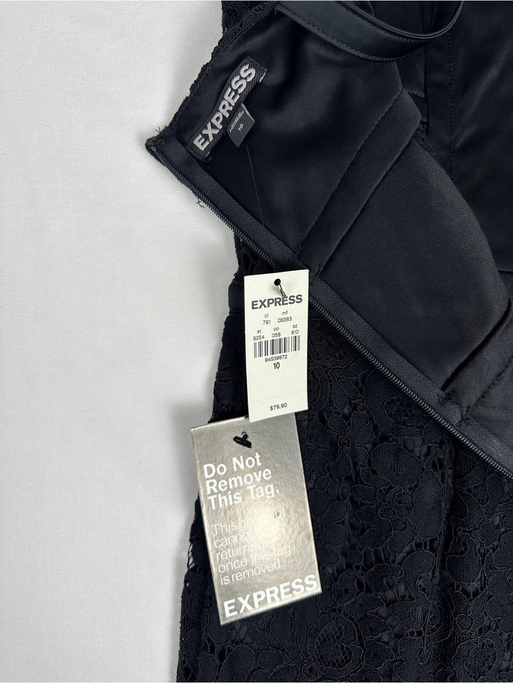 Express Floral Black Lace Corset Midi Dress Size 10 NWT - Picture 5 of 11